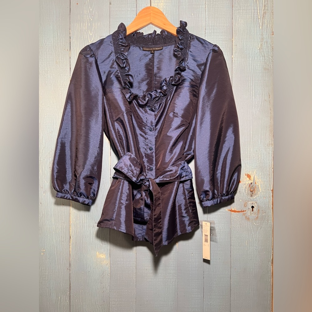 NWT Isabella DeMarco Blouse Regal Blue size 4